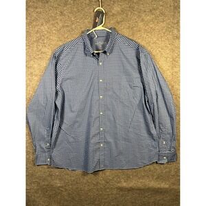 Vineyard Vines Mens XXL Gingham On-The-Go Performance Brrr Shirt‎ Blue
